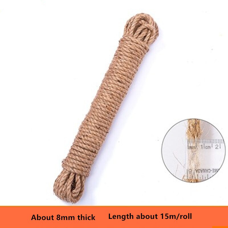 Jute Seil Schnur Seil handgefertigt Diy Farbe Material Seil Kindergarten Umwelt Dekoration Bündel retro Dicken Hanf Seil Leinen Rop: 8mmx15m