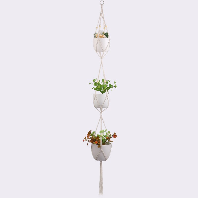 100% Handmade Macrame Plant Hanger Flower /Pot Hanger For Wall Decoration Countyard Garden Hand-knitted Hanging Home Decoration: NO9