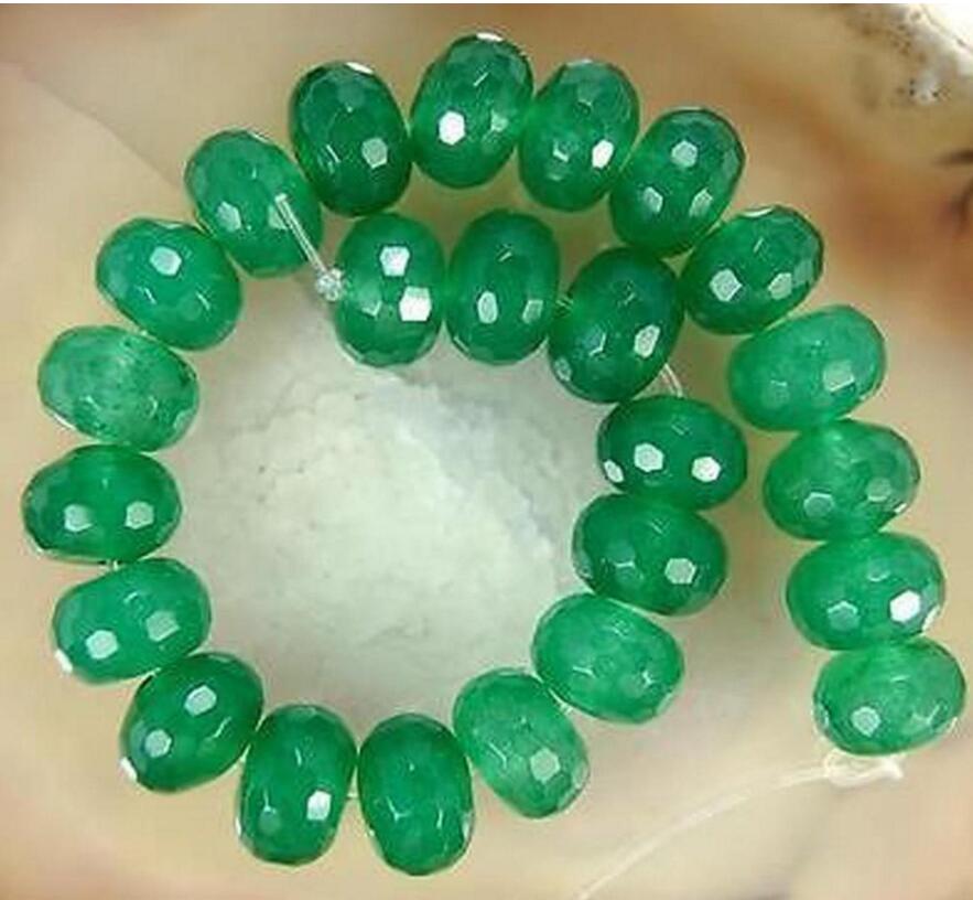 5x8mm vert émeraude à facettes rondes perles en vrac 15"