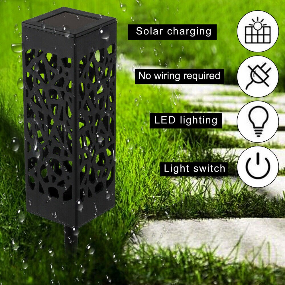 4 Stuks Led Solar Tuinverlichting Gazon Lamp Voor Pathway Lantaarn Decoratie Outdoor Licht Draadloze Waterdichte Night Led Solar Lamp