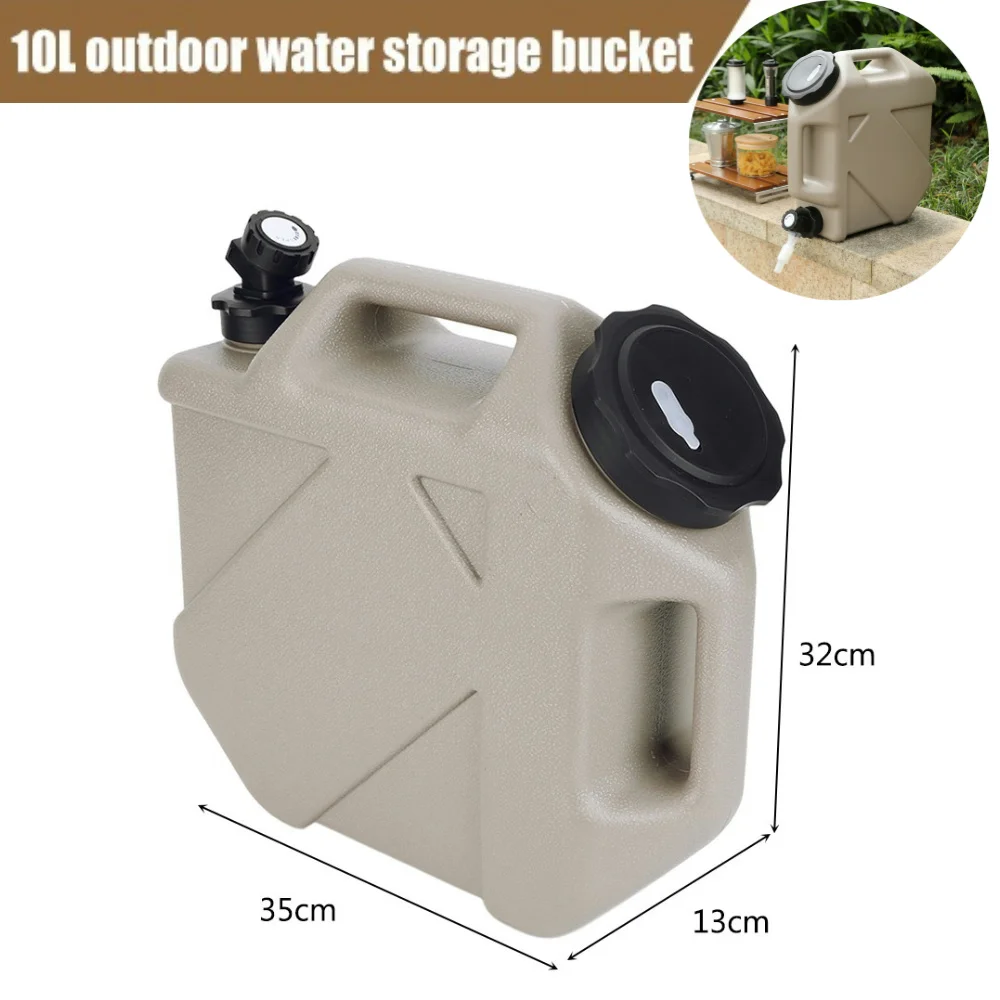10/11/12L Water Bucket Large Capacity Water Pouch With Detachable Faucet Portable Drinking Water Container Camp Water Bag ﻿: Brown