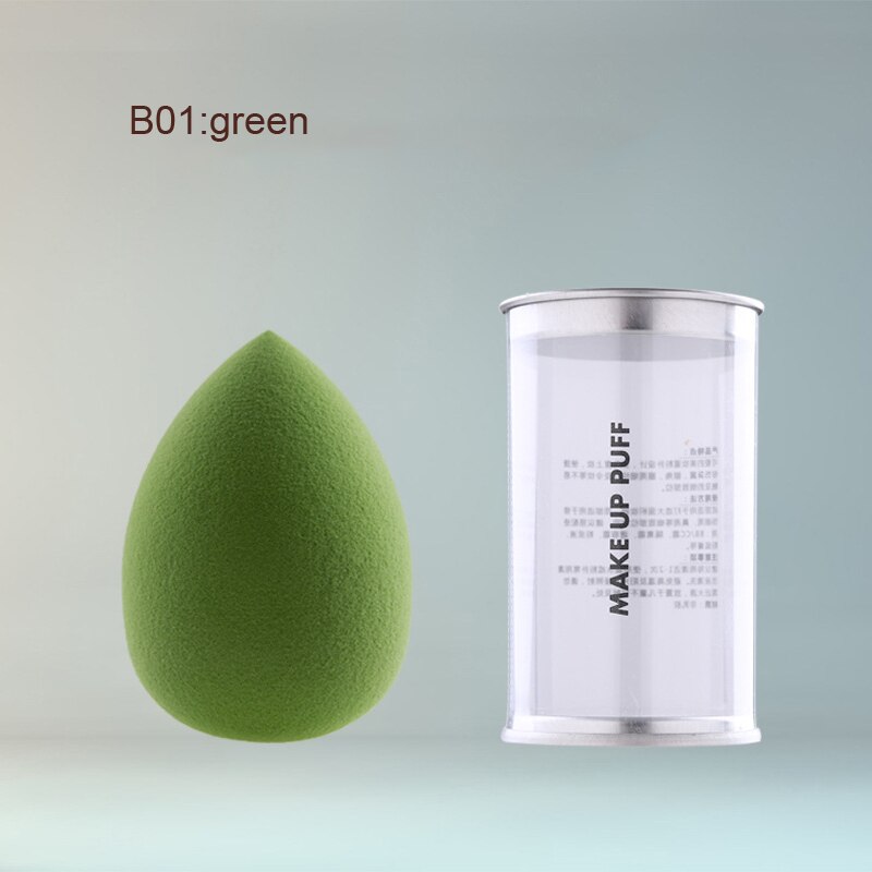Coussin en forme de gourde, en forme de goutte d'oeuf, éponge, coussin de maquillage en forme d'oeuf, en boîte: B01 GREEN