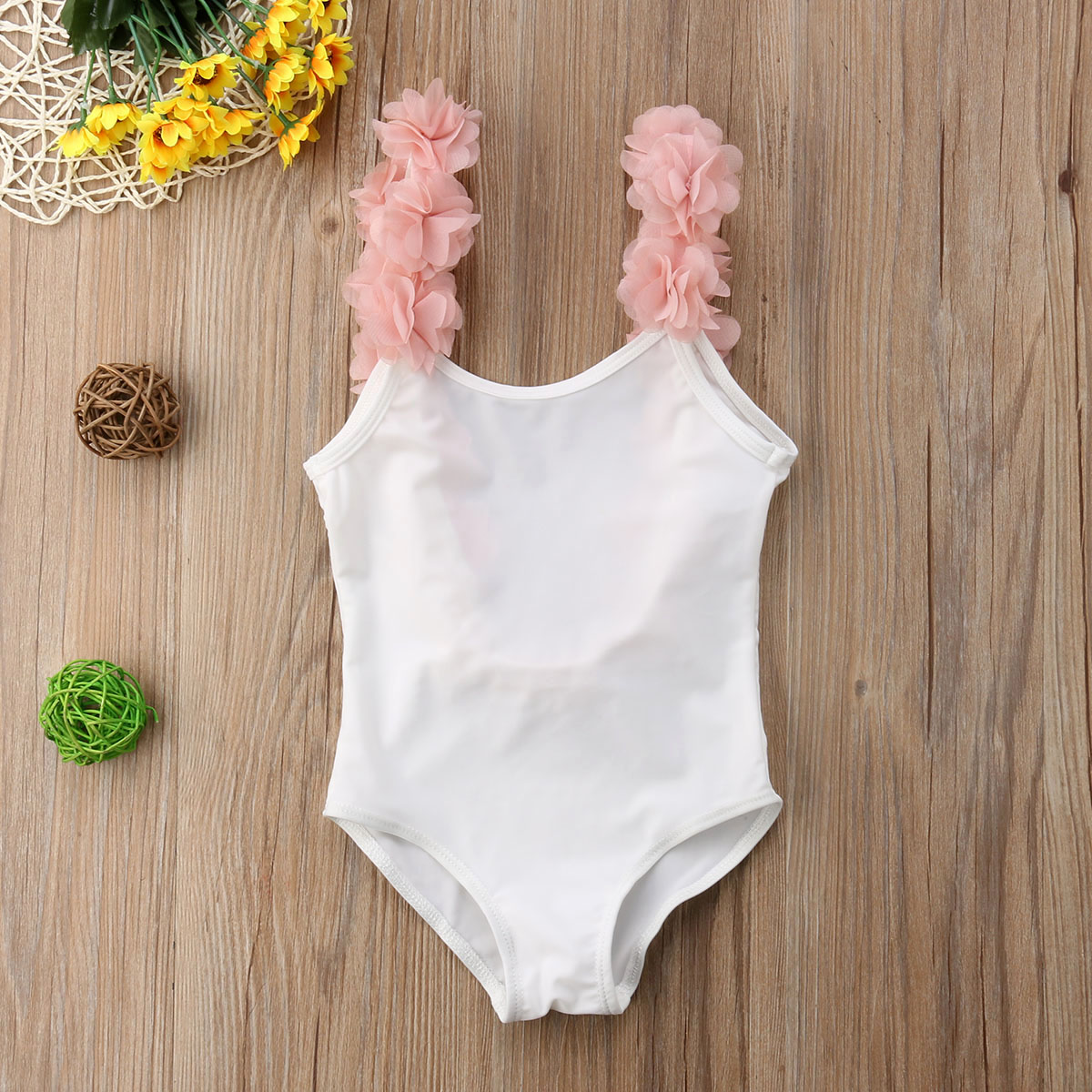 Børn baby piger blomst rygløst badetøj bikini tankini badedragt badedragt børnetøj 2-7y