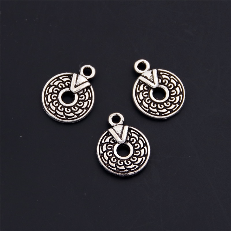 50 Stuks Zilver Kleur Metalen Ronde Met Figuur Charms Hanger Fit Ketting Oorbellen Sieraden Diy Maken Accessoires A2427