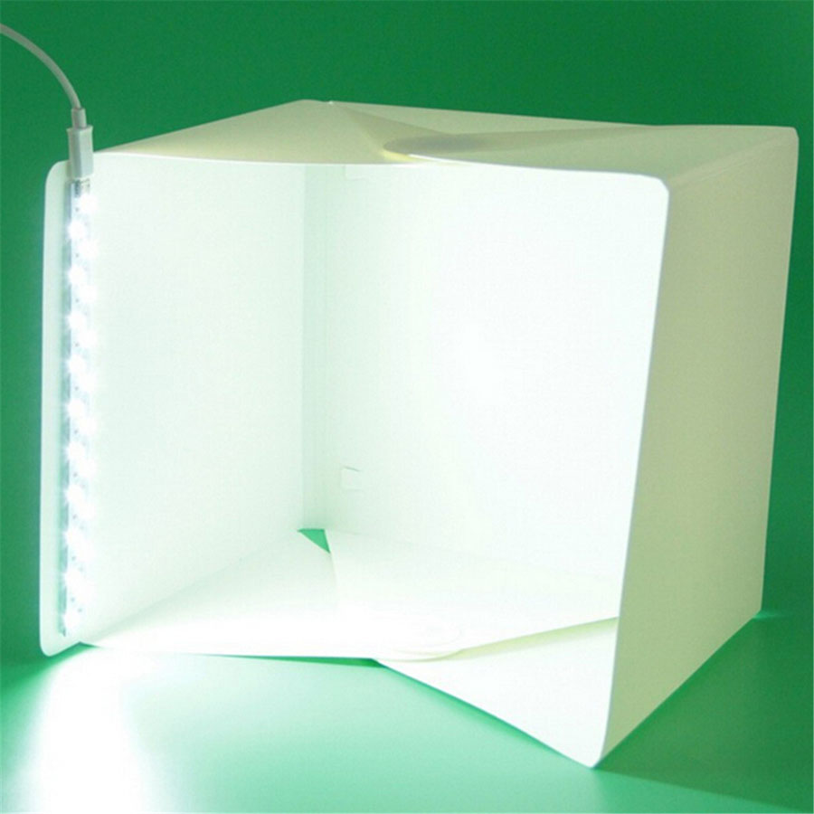 Draagbare Lightbox Opvouwbare Mini LED Tafelblad Schieten Softbox Fotografie Verlichting Tent Kit Light Box Photo Studio Accessoires