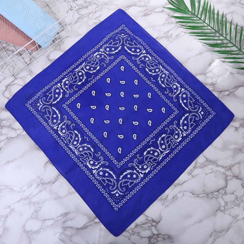 Hoofdband Unisex Mode Katoenen Bandana Vierkante Sjaal Voor Vrouwen Mannen Hoofdband Hoofddeksels Dubbelzijdig Hoofd Wrap Haaraccessoires: Royal Blue