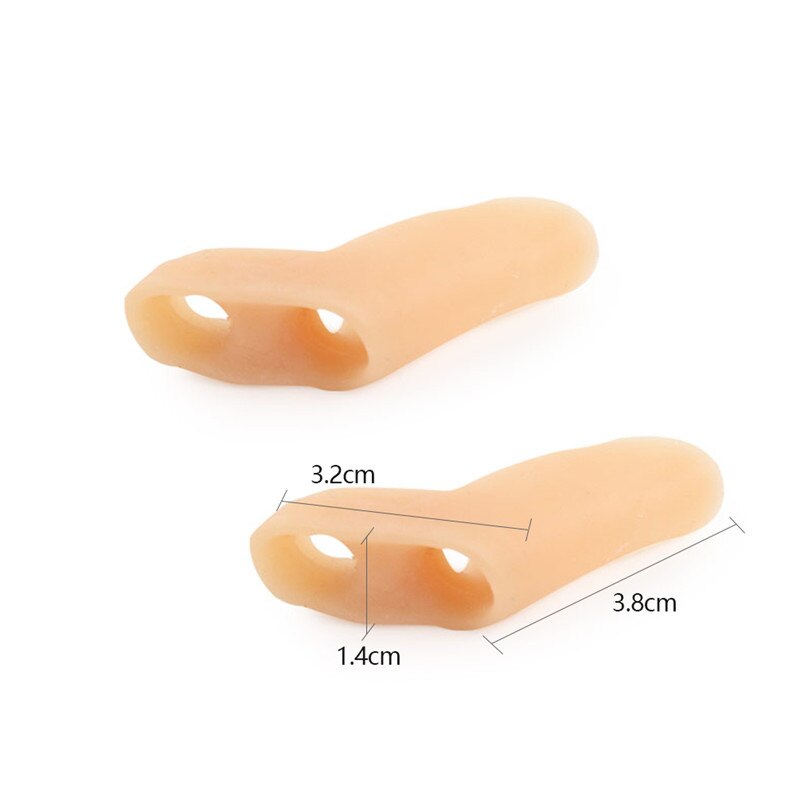 2pcs/pair Double-hole Little Toe Separator Transparent Bunion Pain Relief Toe Straightener Protector Foot Care Tool