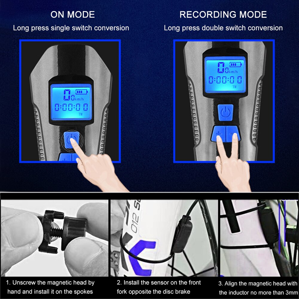 Led Fiets Licht Usb Achter Fietslicht Oplaadbare Achterlicht En Front Light Set Met Snelheidsmeter Fits All Mountain Road fiets