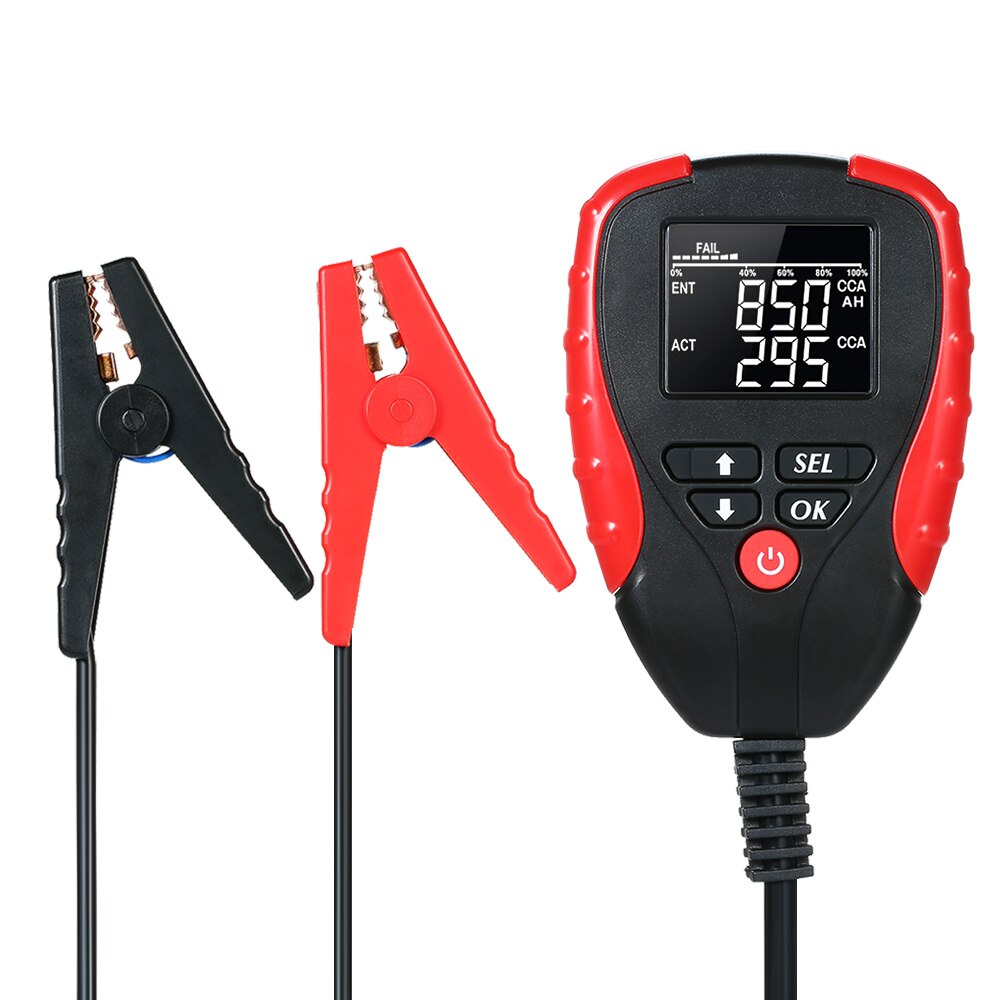 12V Vehicle Battery Tester with AH/CCA Mode Automotive Battery Load Tester Analyzer Automobile Vehicle Battery Diagnostic Tester