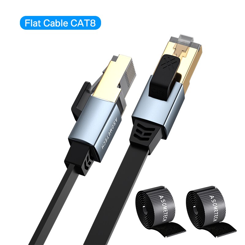 CAT8 40 gb/s RJ45 kabel Ethernet przewód Lan Ethernet Cat 8 kabel sieciowy do laptopa PC internetu Router Wifi kabel sieciowy SSTP Patch Cord: Flat Cable CAT8 / 3M
