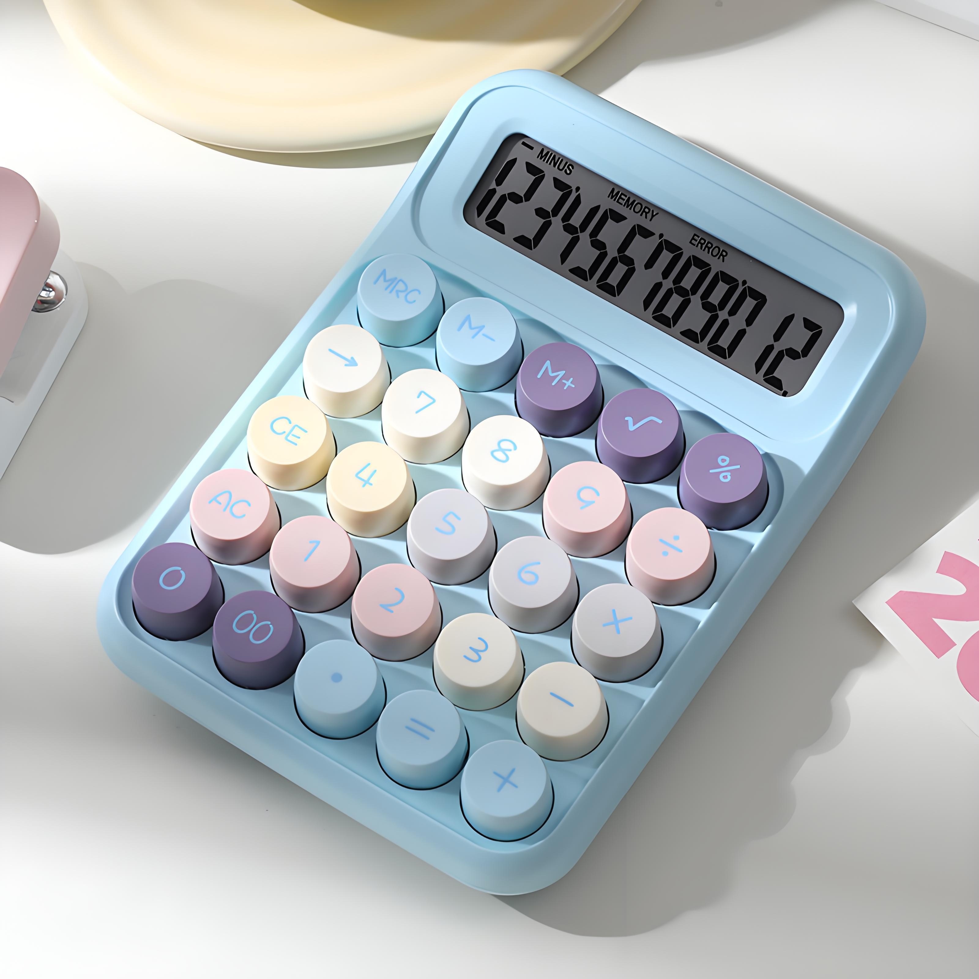 Calculator with Dual Power Supply, 12 Digits, Electronic Calculator, Home, Office, School, Financial, accounting Tools: Blue