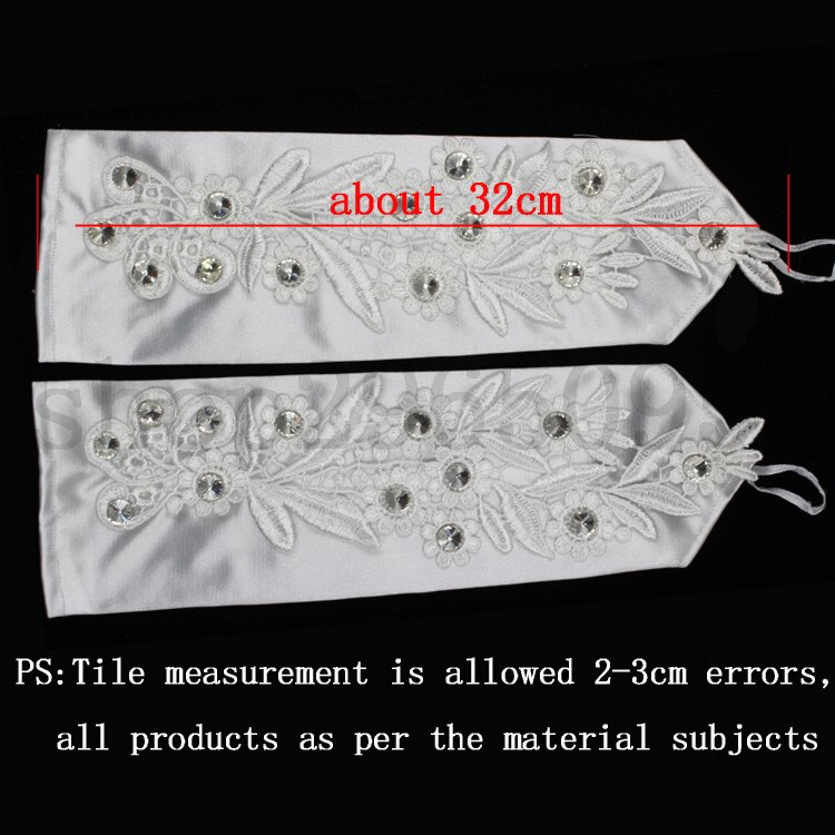 ZUOYITING White Lace Princess Bridal Gloves Female Long beaded Wedding Dresses Gloves Wedding Accesories