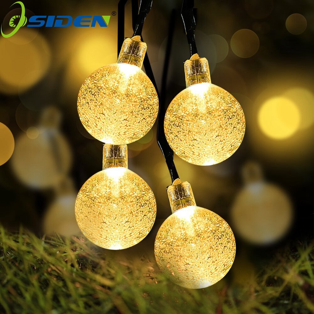 Lampe solaire 5M 20Led boule de cristal Globe luz étanche blanc fée lumière jardin décoration extérieure cordon Led solaire