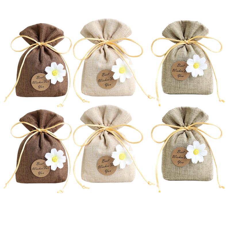 6 Pcs Empty Lavender Sachet Bag Fragrance Sachet Wardrobe Hangings Car Lavender Cotton And Linen Sachet Bedroom Storage Bag