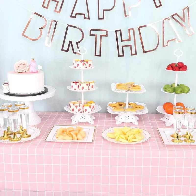 Birthday Cake Stand Display Stand Removable Dessert Tray Stand Birthday Party Snack Fruit Plate Display Stand Party Supplies