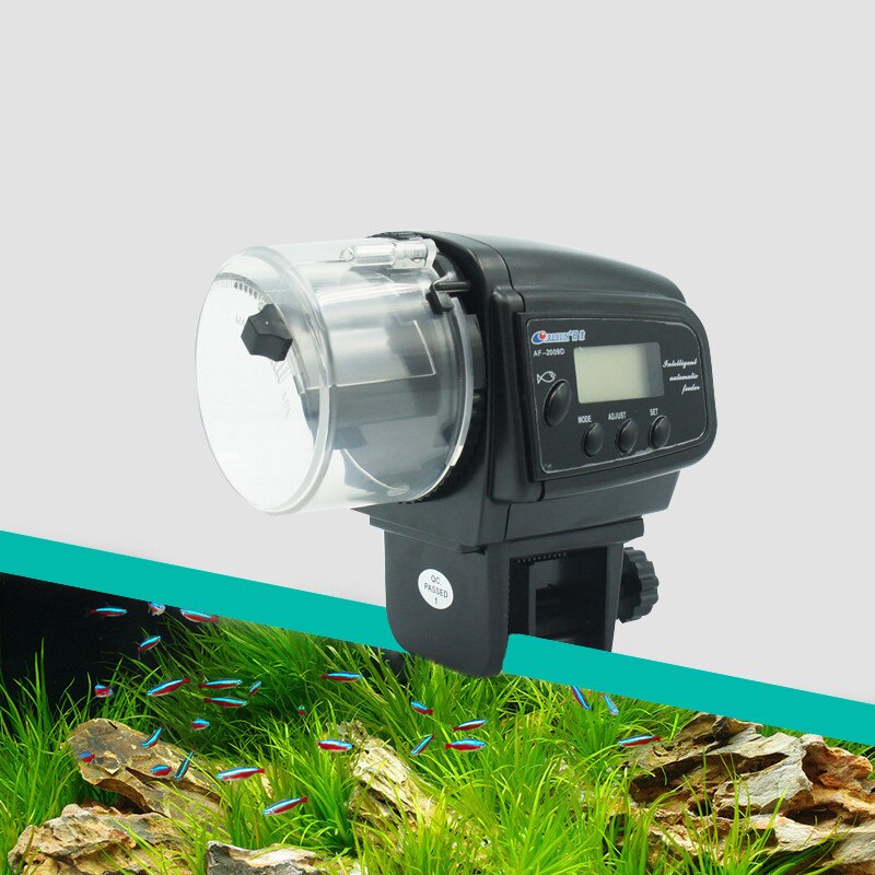 Automatic Fish Feeder Fish Tank Aquarium Fish Food Dispenser Adjustable Auto Feeder Automatic LCD Display Timer Feeding