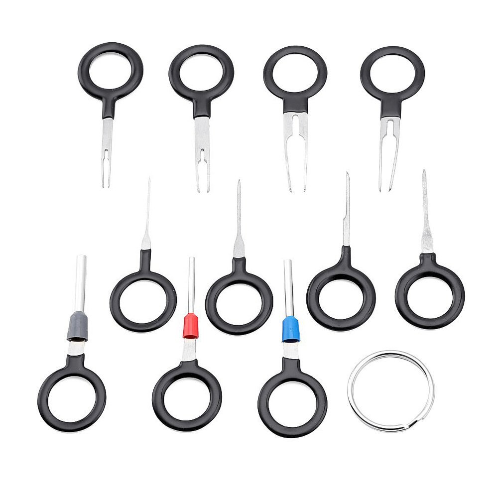 Automotive wiring harness plug terminal removal tool 11-piece push pin tool car repair tool needle remover