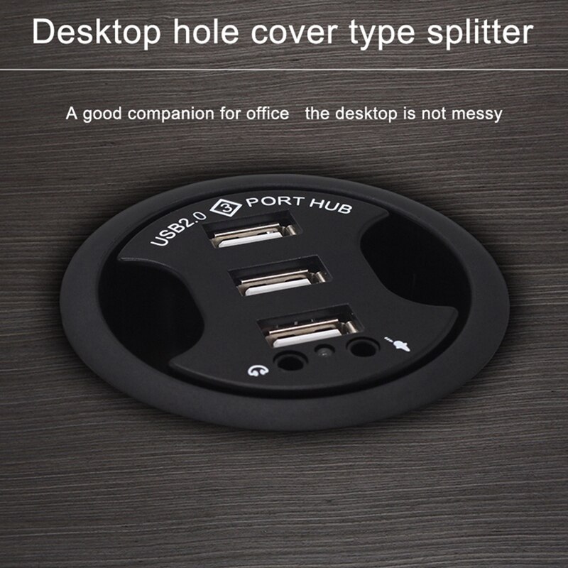 USB Hub USB 2,0 Schreibtisch Tülle USB 2,0 Hub Audio- Schreibtisch montieren Adapter 3 Hafen Montieren in Schreibtisch Multi USB 2,0 Häfen