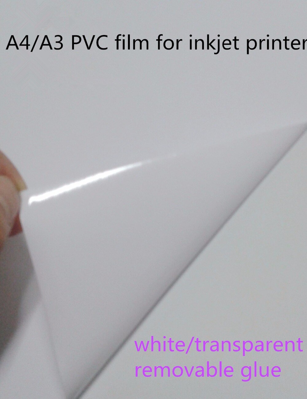 Tamaño A4/A3, adhesivo de papel de vinilo de inyección de tinta Blanco/transparente/mate para impresión de piel de teléfono (10 piezas)