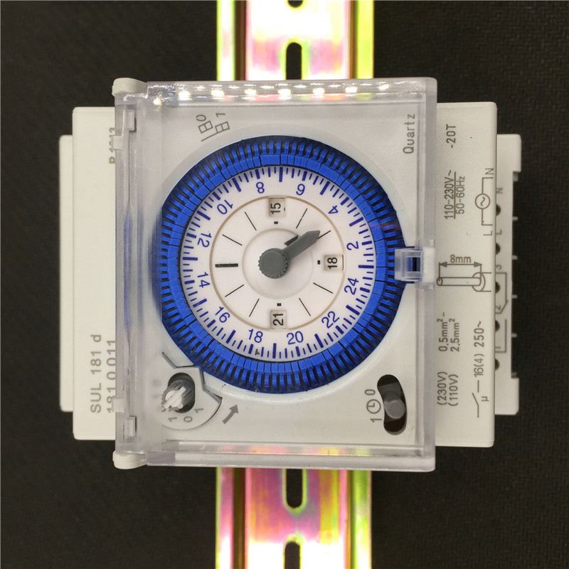 Analoge Mechanische Tijdschakelaar 110 V-220 V 24 Uur Dagelijks Programmeerbare 15 Min Instelling Tijd Schakelaar relais SUL181D