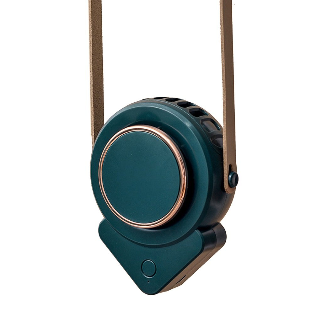 Neck Fan - Leafless Design - Portable USB Rechargeable - Adjustable Speed for Outdoor Events, Office: Brown