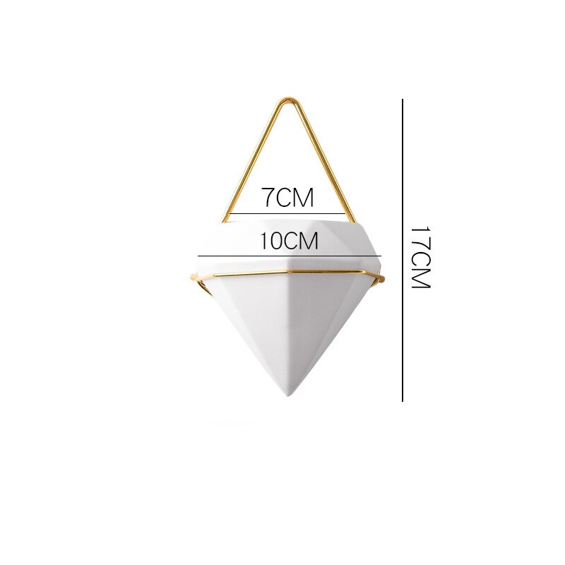 Succulente bloempothouder decoratief met touw hangende plantenbak muur wit praktisch modern keramiek -35: Wit