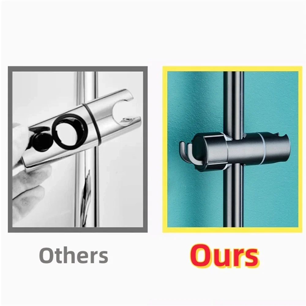 ABS Adjustable Shower Head Holder Shower Holder Clamp Showerhead Rail Slide Bracket Bathroom Accessories Rotation Hook