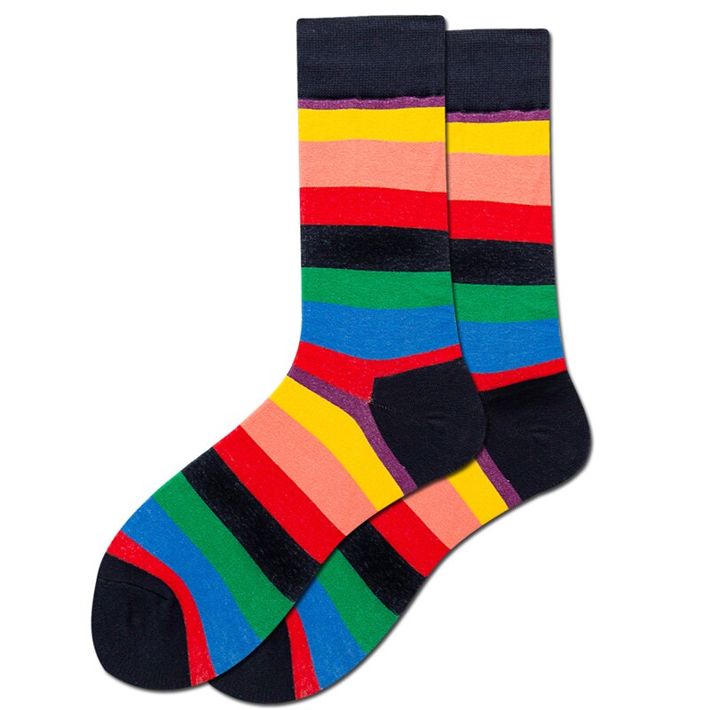 Men Socks Combed Cotton Colorful Happy Funny Sock Casual Long Mens Compression Socks Calcetines Ciclismo Hombre: WZ135-005