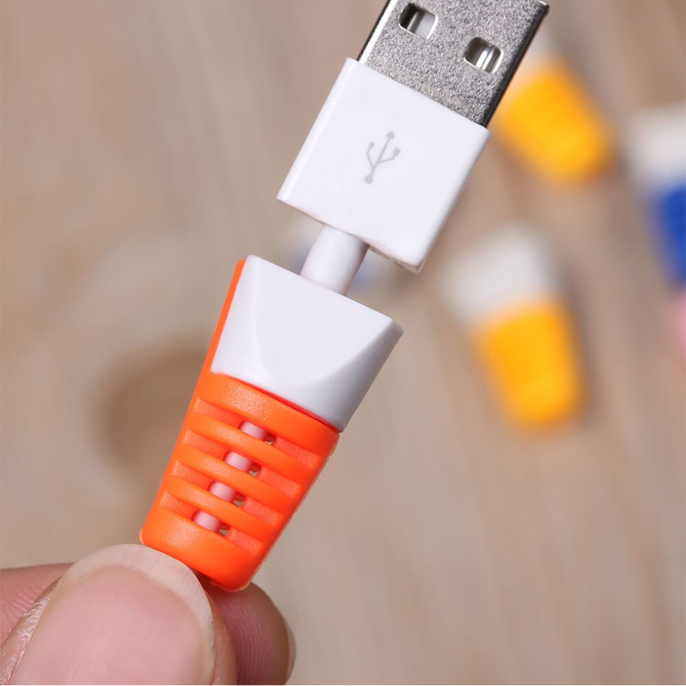 10Pcs/set Soft Cable Protector Data Line Case Protection Spring Twine Bobbin Winder For iPhone Android USB Charging Cable Cover