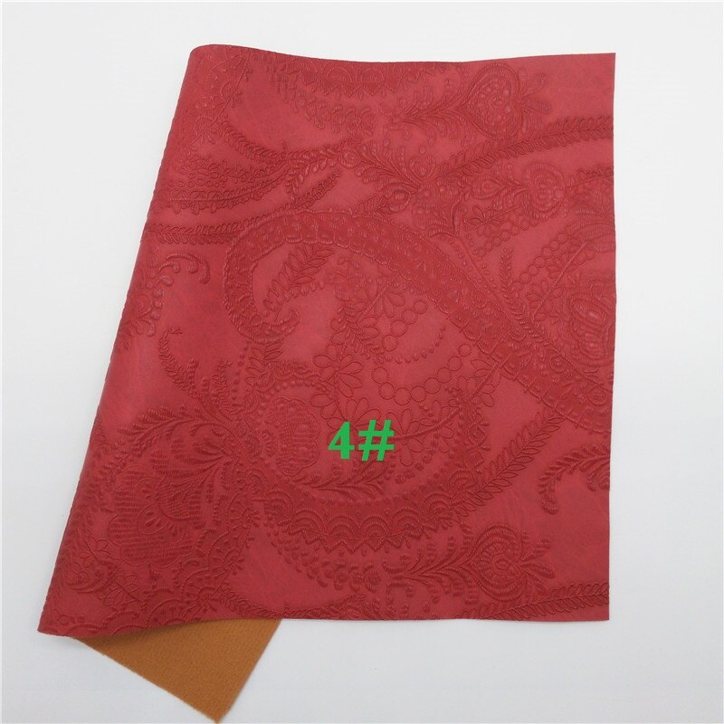 Canapé en similicuir vinyle de taille A4 | Glitterwishcome 21x29cm pour nœuds, tissu à fleurs en relief, feuilles de cuir pour nœuds, GM524A: 4