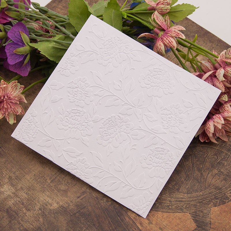 Plastic Black Flower Embossing Folders Square Template for Embossing Album Craft Card Making Decorations 13.5cm x 13.5cm 1 Piece