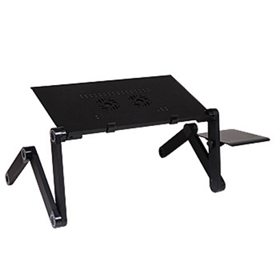 Soporte de escritorio plegable para ordenador portátil Magic Union ajustable con ventilador de refrigeración mesa de cama para ordenador bandeja de cama Escritorio de estudio: HH3468SDBL