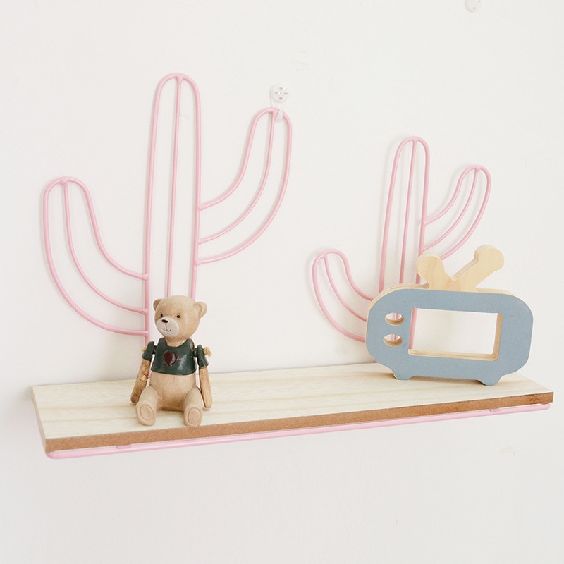 Eva2king Houten Ijzeren Muur Plank Muur Gemonteerde Speelgoed Voor Slaapkamer Home Decor Kid Kamer DIY Wanddecoratie Houder Baby meisje Room Decor