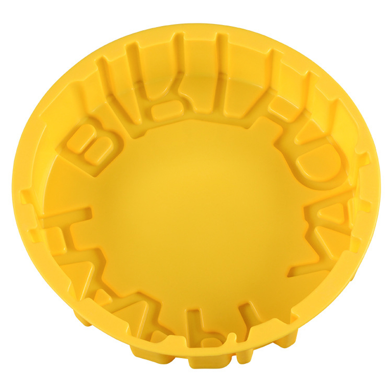 Silicone Mold Happy Birthday Round Cake Mold Pan Kitchen Baking Tools Mould Bread Pie Flan Tart Cakes Bakeware Decorating