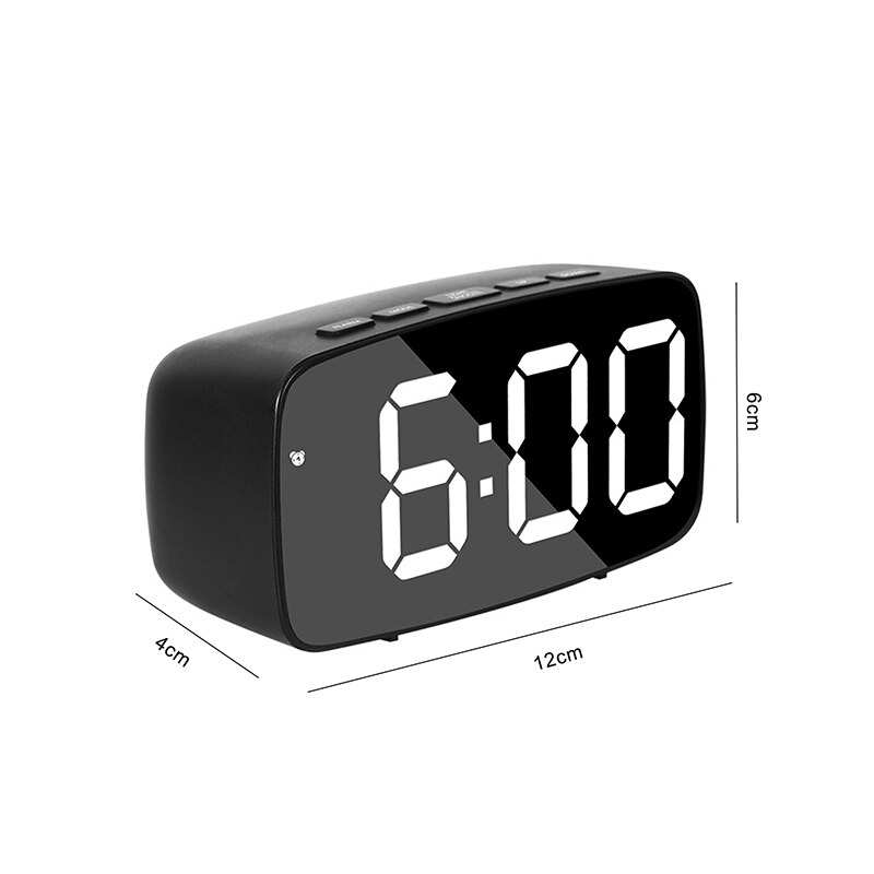 mini LED mirror digital watch clock display date temperature for home bedroom desktop electronic alarm clock: C