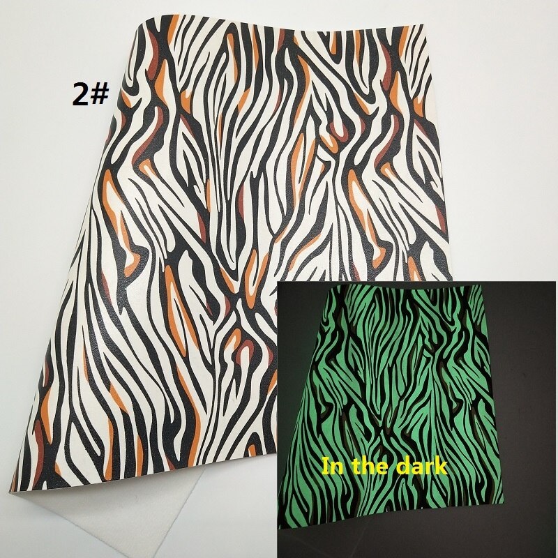 1PC 21X29CM Glow in The Dark Faux Leer Stof, luipaard Zebra Synthetisch Leer Stof Voor Maken Bows LEOsyntheticoDIY T276: 2