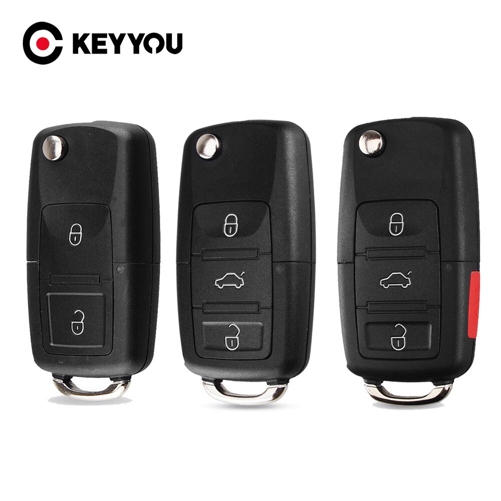 KEYYOU – coque de clé télécommande pliable, pour Volkswagen, Vw, Jetta, Golf, Passat, coccinelle, Skoda, Seat, Polo B5, Santana B6