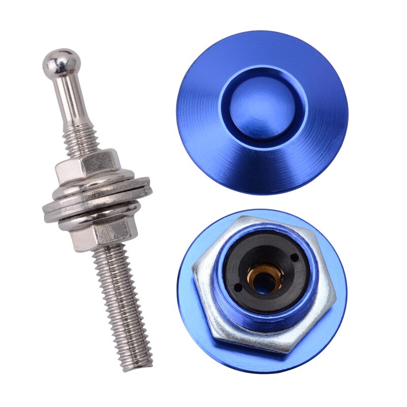 evil energy Universal 32mm/1.25" Push Button Billet Hood Pins Lock Clip Kit Engine Bonnets Lock Aluminum Car Quick Latch: Blue