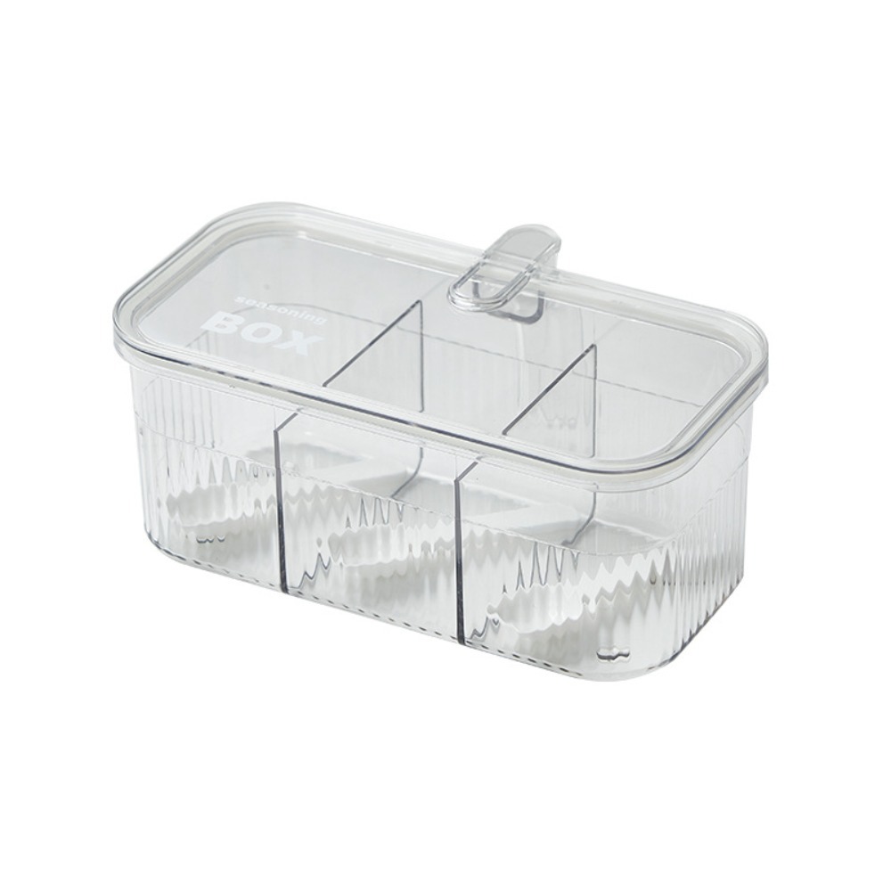 Nem at rengøre fugttæt krydderiboks plastik stabelbar krydderikrukke stor kapacitet gennemsigtig saltkrukke til hjemmelavet mad: Lysegrå