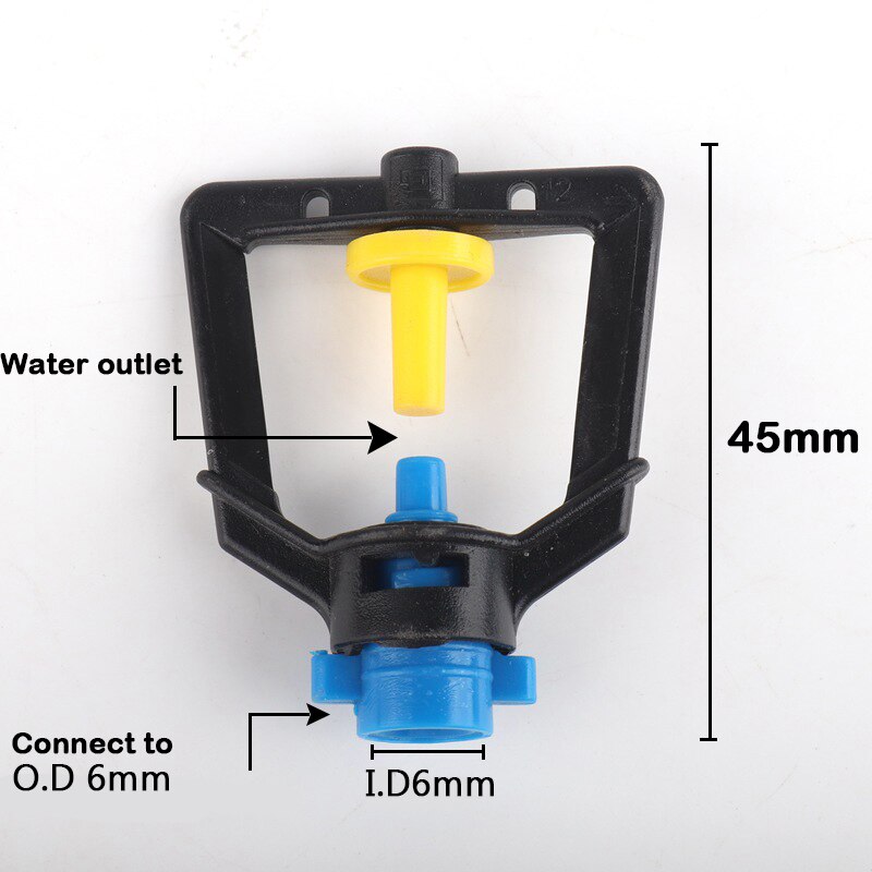 5Pcs/Lot 360 Degree Spray Jet Spike Garden Irrigation Sprinkler O.D 6mm Stakes Misting Nozzle Agricultural Plant Watering Sprays