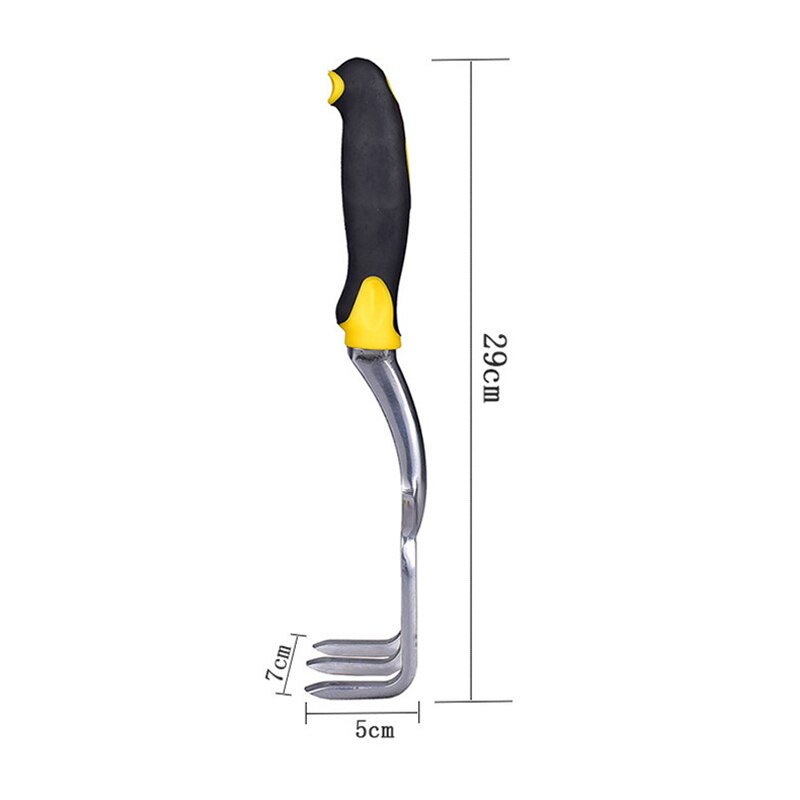 Hand Weeding Tools Transplanting Digging Tools Alloy Fork Shovel Harrow Garden Planting Weeding Tools PAK55: three-tooth harrow