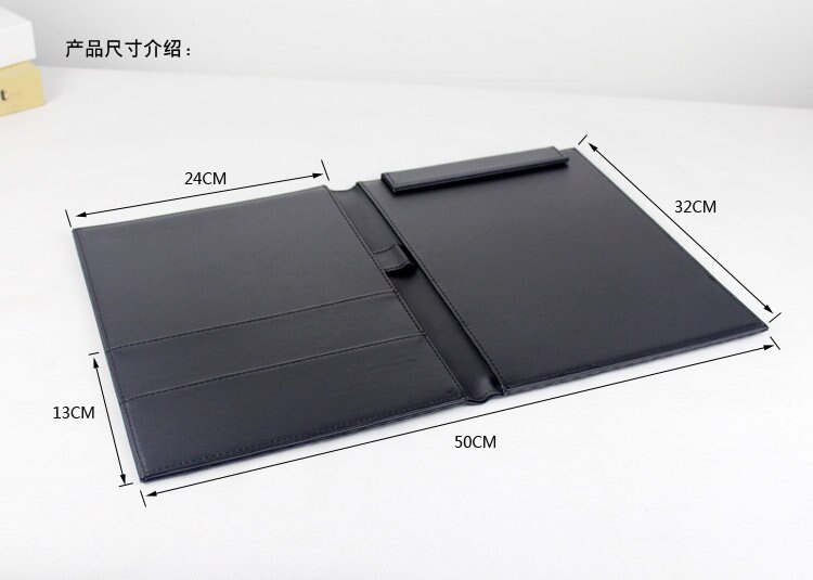PU Multifunction A4 Business Padfolio Large Paper Clipboard Office Paper Files Organizer Desk Set