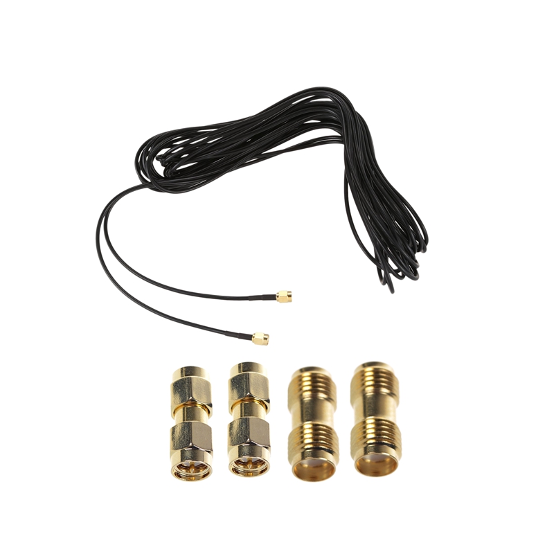 Conector SMA macho a macho + 2 uds., conector hembra a hembra SMA Adaptador Coaxial RF y 1x10M SMA macho a macho SMA M-M, 2 uds.