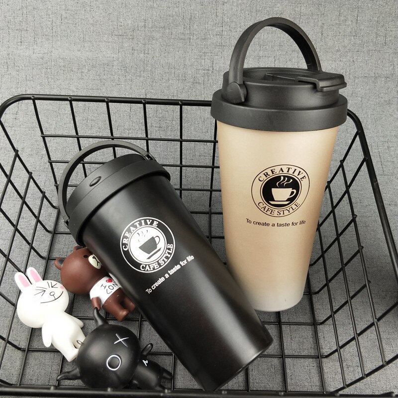 500ML Coffee Mug 304 Stainless Steel Travel Mug Double Wall Vacuum Insulated Tumbler Wide Mouth Tea Cup with Lid