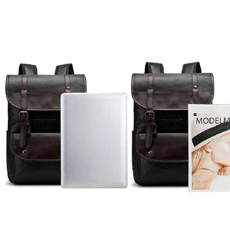 Pu leren rugzak heren rugzak tassen leren laptop rugzak 15.6 inch zachte leren rugzak dames vrijetijdsreistassen