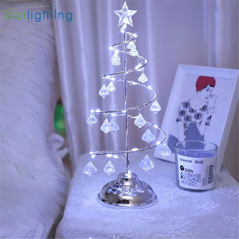 Guirnalda navideña de luces led dorada y plateada, lámpara de mesa de decoración navideña para dormitorio, lámpara de mesa blanca fría cálida para decoración de escritorio, luz nocturna