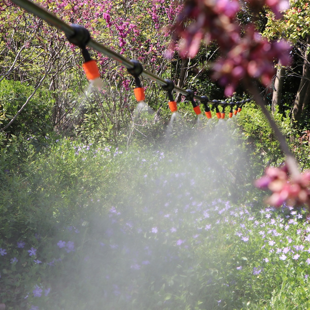 Garden Irrigation Kit Fog Nozzles Automatic Spray Sprinkler System 4/7mm Misting Watering Hose With Adjustable Dripper Connector