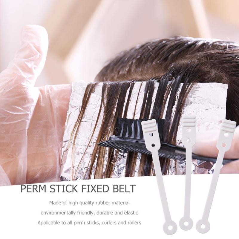 50pcs/set Long Hair Perm Rod Curler Replacement Elastic Rubber Bands Roller Hair Shaping Styling Tools