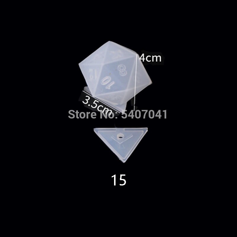 19 sztuk kostki żywiczne formy formy gamer-narzędzia kości filet kształt multi-spec formy silikonowe podejmowania: 15