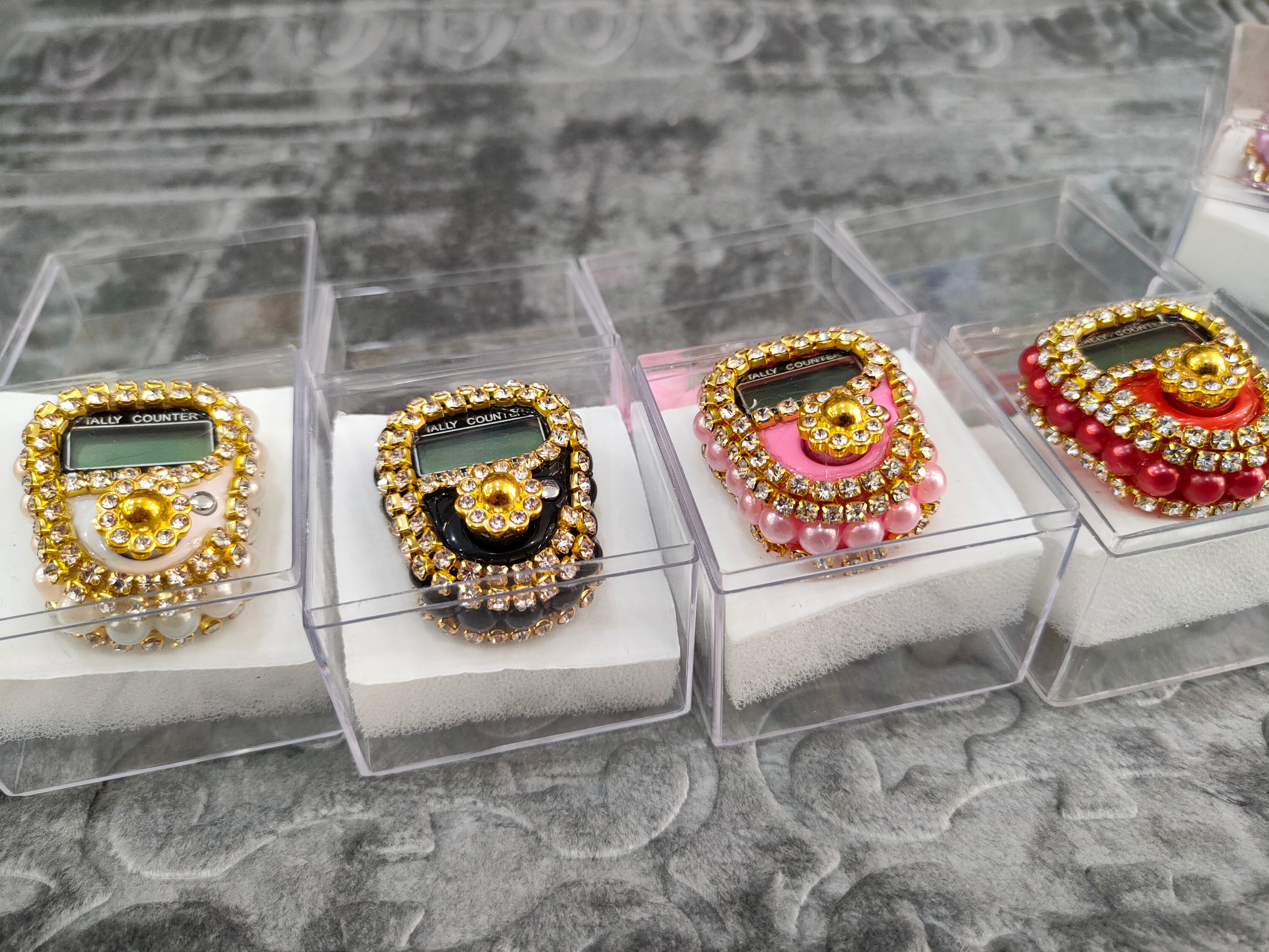 10 Stuks Roterende Gebed Kralen Met Led Digitale Teller Draagbare Vinger Tasbeeh Luxuryfavors Voor Moslims Moslim Tasbeeh Kralen